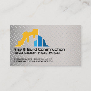 Construction Engineer Logo Builders Business Card