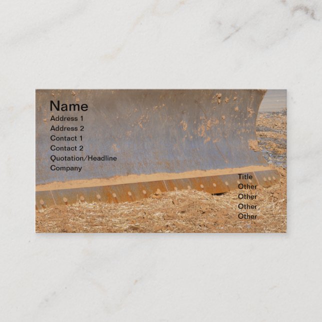 construction equipment business card (Front)