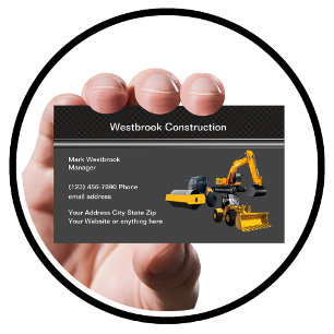 Construction Equipment Rental Services Business Card