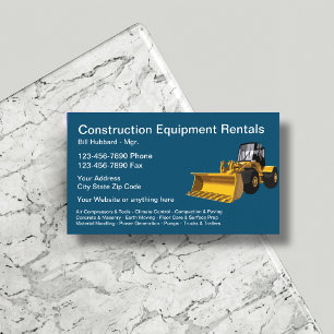 Construction Equipment Rental Theme Business Card