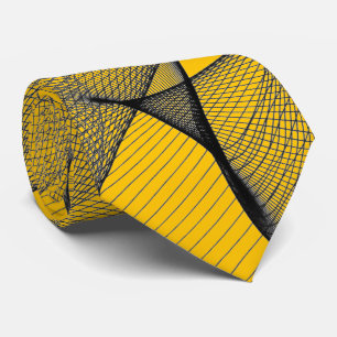 Construction Equipment Yellow & Grey "Spider Web" Tie
