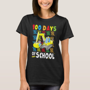 Construction Excavator 100 Days Of School for Teac T-Shirt