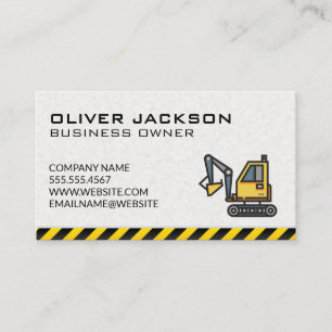 Construction   Excavator Business Card