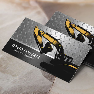 Construction Excavator Heavy Equipment Operator Business Card