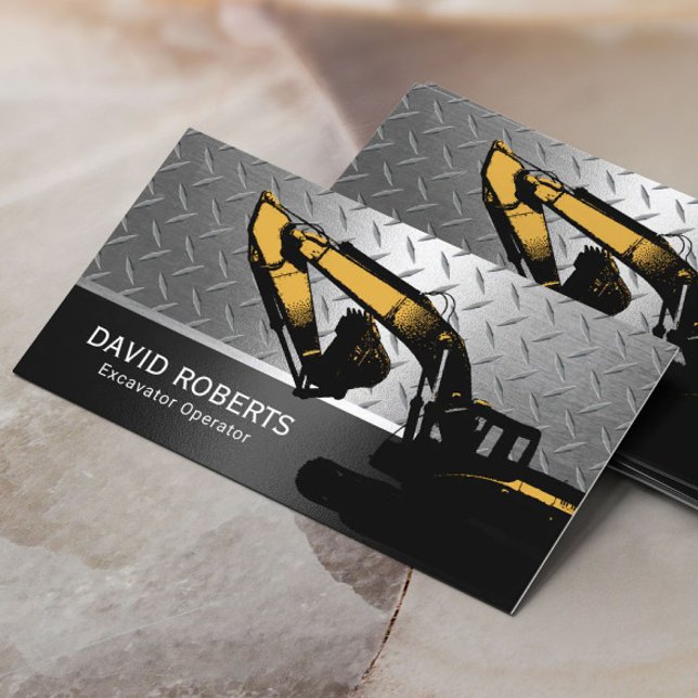 Construction Excavator Heavy Equipment Operator Business Card (Creator Uploaded)