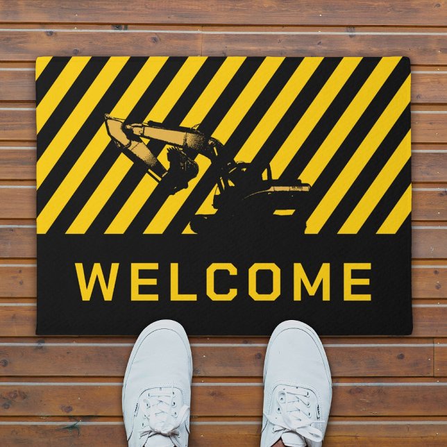 Construction Excavator Heavy Equipment Welcome Doormat (Creator Uploaded)