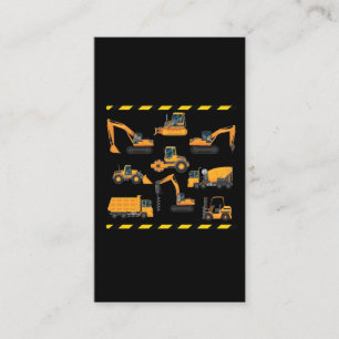 Construction Excavator operator Boy Kindergarten Business Card
