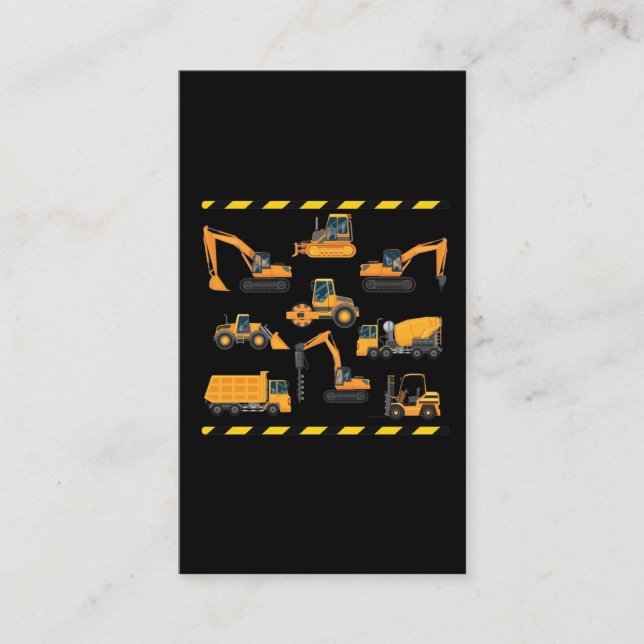 Construction Excavator operator Boy Kindergarten Business Card (Front)