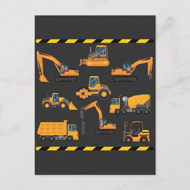 Construction Excavator operator Boy Kindergarten Postcard (Front)