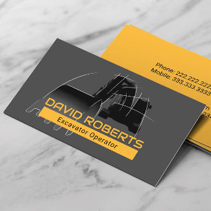 Construction Excavator Plant Operator Contractor Business Card