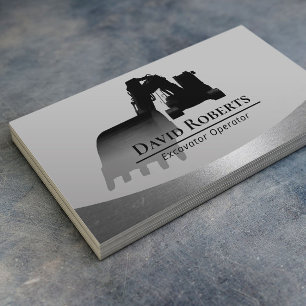 Construction Excavator Plant Operator Contractor Business Card