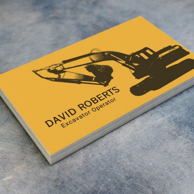 Construction Excavator Plant Operator Plain Gold Business Card (Creator Uploaded)