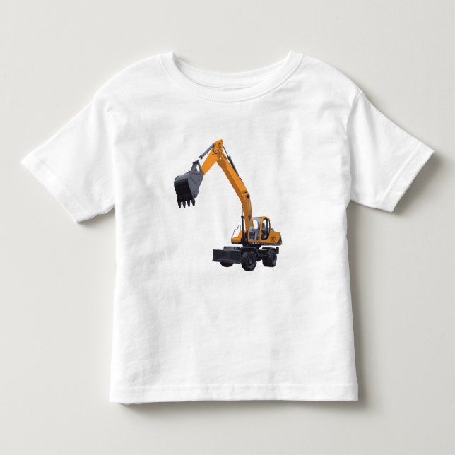 Construction Excavator Toddler T-Shirt (Front)