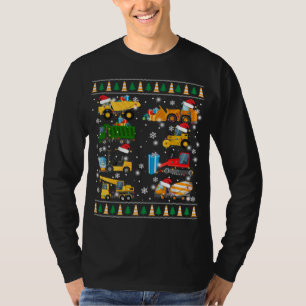 Construction Excavator Truck Santa Ugly Sweater Ch