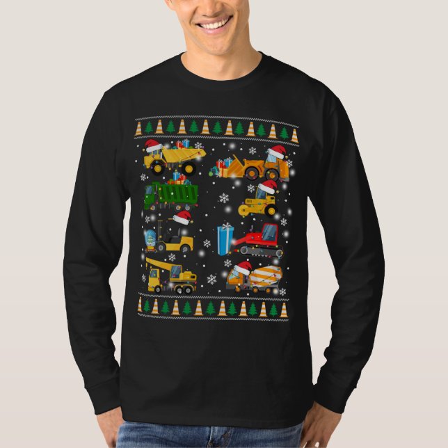 Construction Excavator Truck Santa Ugly Sweater Ch (Front)