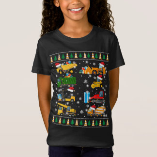Construction Excavator Truck Santa Ugly Sweater Ch
