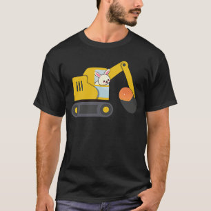Construction Excavator Truck Toy Kids easter bunny T-Shirt