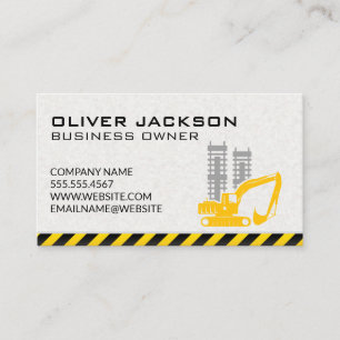 Construction   Excavator Vehicle   Building Site Business Card