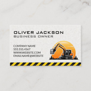 Construction   Excavator Vehicle Business Card