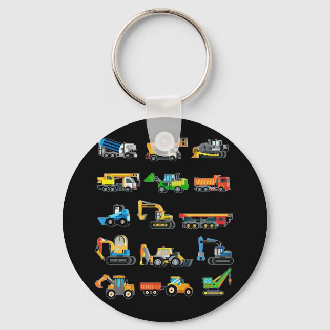 Construction Excavator Vehicles machinery Key Ring (Front)