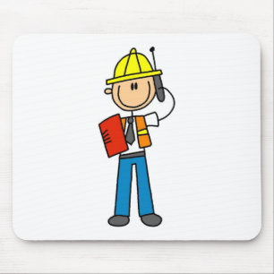 Construction Foreman on Cellphone Mousepad