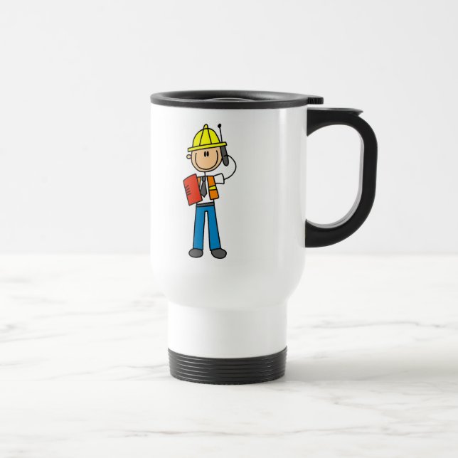 Construction Foreman on Cellphone Mug (Right)