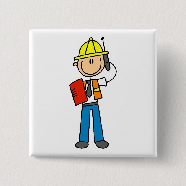 Construction Foreman T-shirts and Gifts 15 Cm Square Badge (Front)