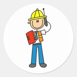 Construction Foreman T-shirts and Gifts Classic Round Sticker