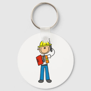 Construction Foreman T-shirts and Gifts Key Ring