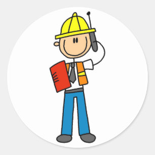 Construction Foreman Tshirts and Gifts Classic Round Sticker