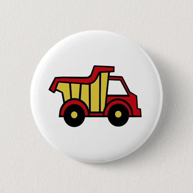 Construction Fun/ Dump Truck 6 Cm Round Badge (Front)