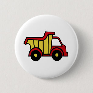 Construction Fun/ Dump Truck 6 Cm Round Badge
