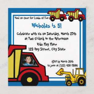 Construction Fun/ Dump Truck Invitation