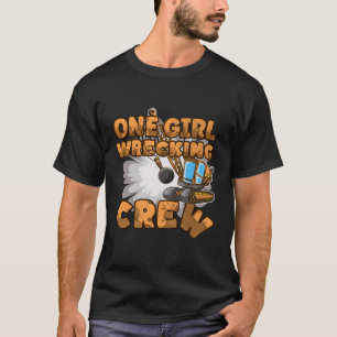Construction Girl Excavator Truck Building Site T-Shirt