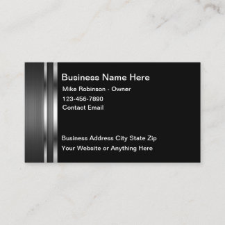 Construction Grey Silver Tone Modern Business Card