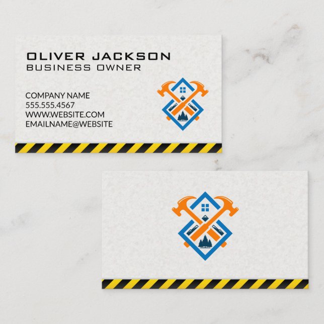 Construction | Hammers Home Logo Business Card (Front/Back)
