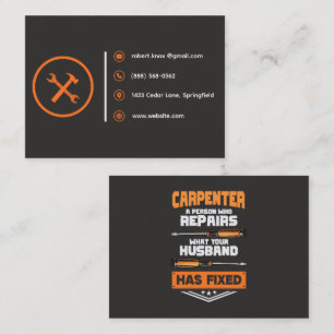 Construction Handyman Carpenter    Rustic Template Business Card