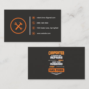 Construction Handyman Carpenter    Rustic Template Business Card