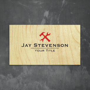 Construction Handyman Carpentry Wood Business Card