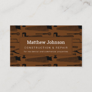 Construction Handyman Professional Brown Business Card