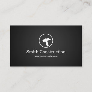 Construction Handyman Professional Hammer Logo Business Card