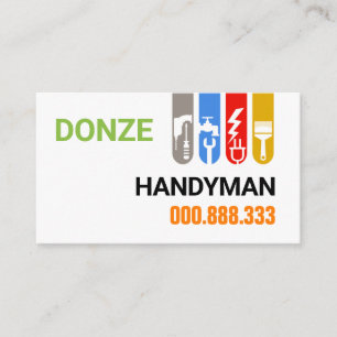 Construction Handyman Tools Tab Business Card