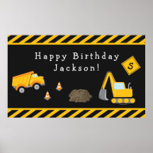Construction Happy Birthday with Age Boy