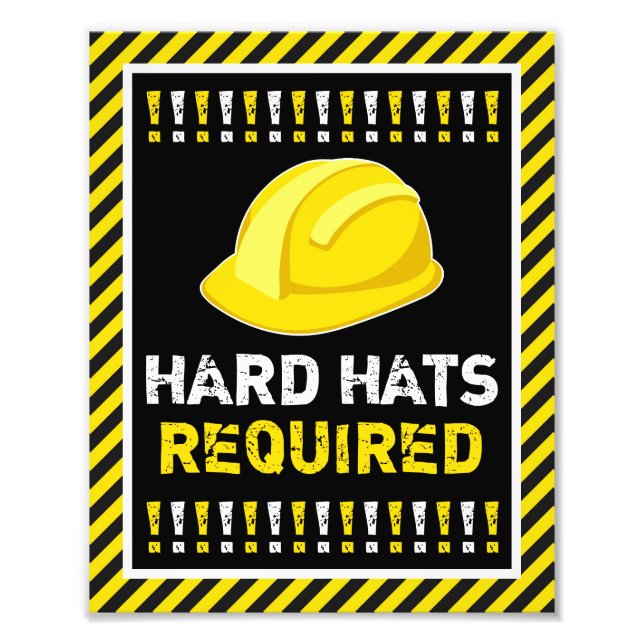 Construction Hard Hats Sign • 8 x 10 Print (Front)