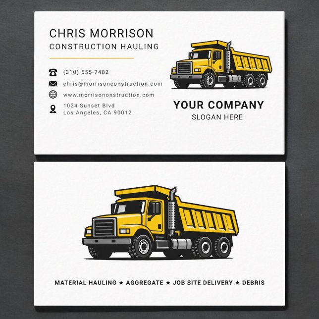 Construction Hauling Dump Truck Business Card (Creator Uploaded)