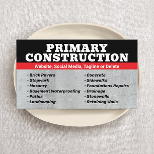 Construction Home Improvement Business Card