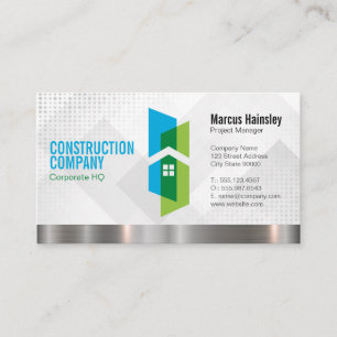 Construction Homes Logo   Builder Architect Business Card