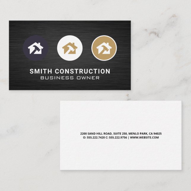 Construction Icons Business Card (Front/Back)
