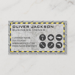 Construction Icons   Concrete and Steel  Business Card