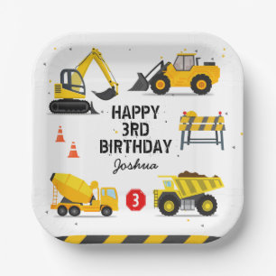 Construction Kids Any Age Birthday Paper Plate